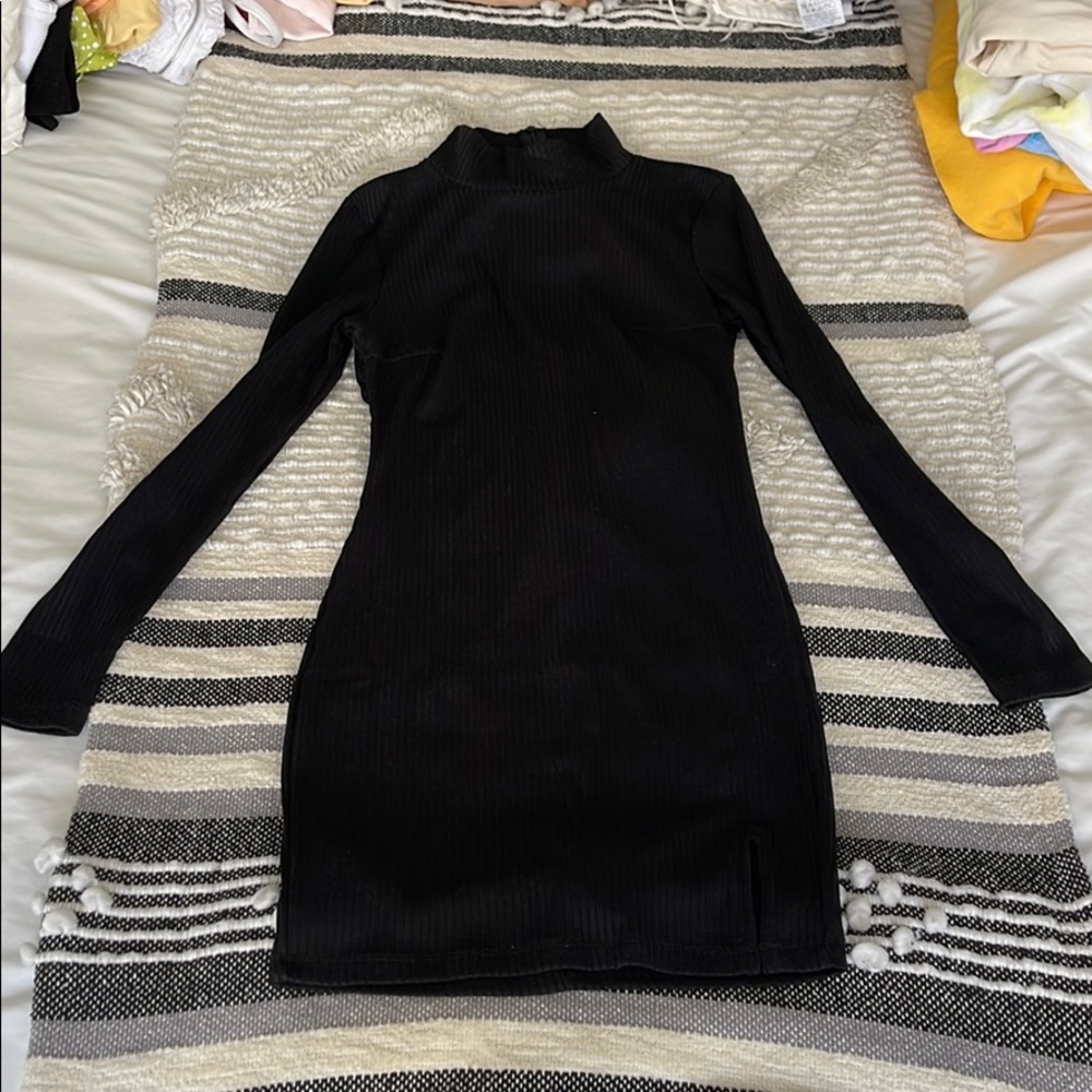 Princess Polly black mock neck mini dress